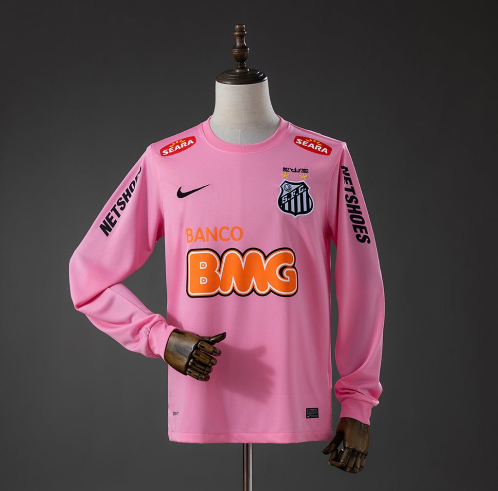 Maillot rétro manches longues Santos 12/13 – Rose