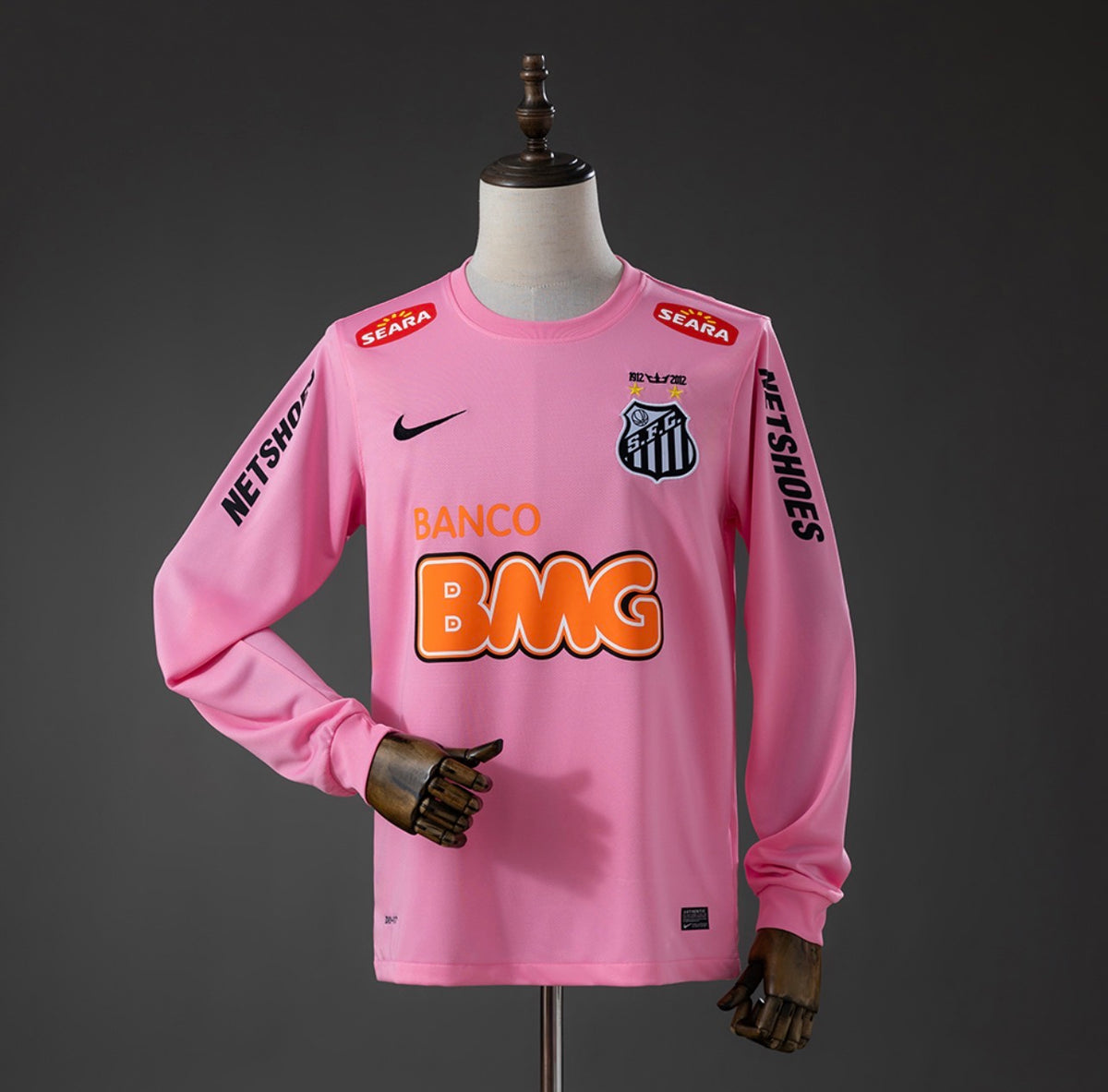 Maillot rétro manches longues Santos 12/13 – Rose