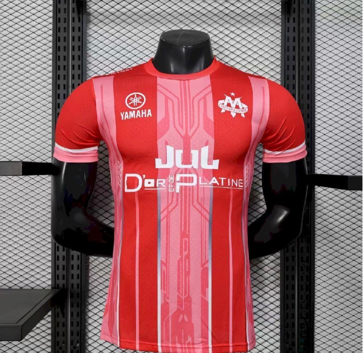 Men's red Olympique de Marseille 2025/26 jersey