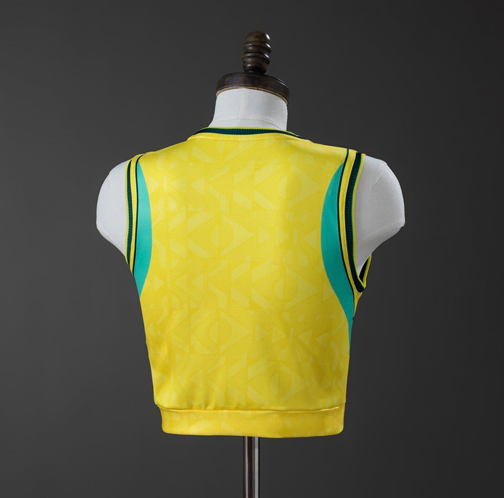 Débardeur crop top femme Brésil 2026 – Maillot domicile