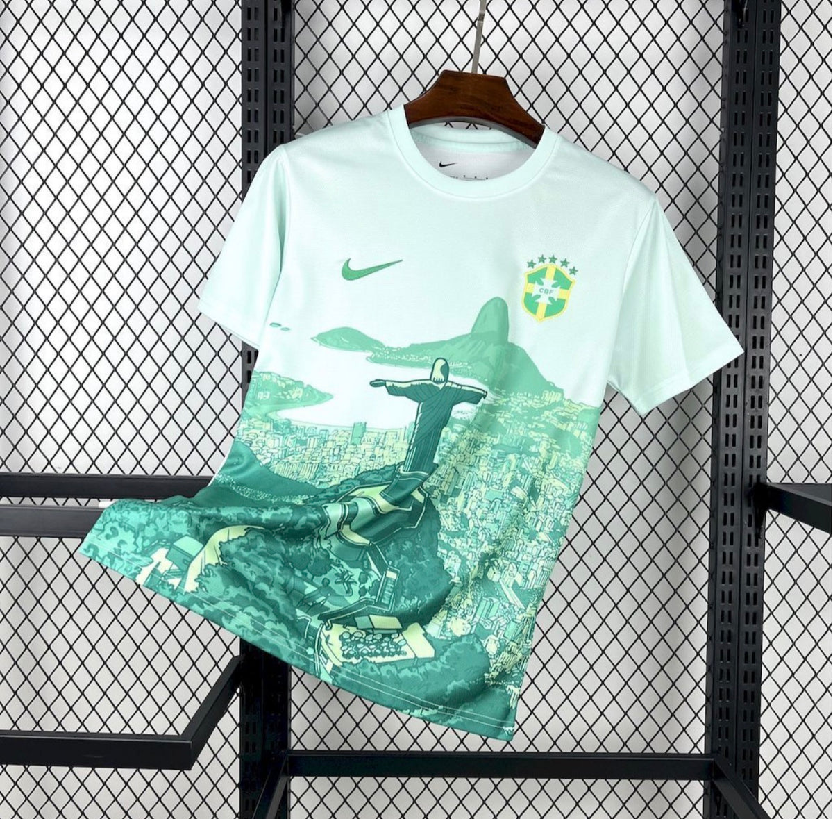 Green and White Brazil Jersey 2025/26